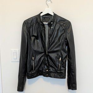 Massimo Dutti Leather Bomber Jacket